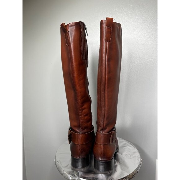 Aldo Brown Leather Knee-Length Riding Boots With Side Zipper Size 6 - Picture 8 of 16